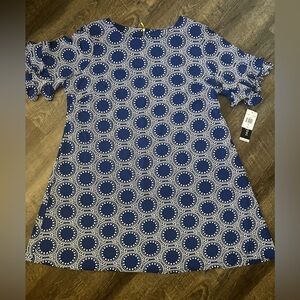 Perceptions Women's Plus Short Sleeve Geometric Shift Dress- Size 3X